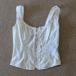 Ralph Lauren button-up eyelet corset tank